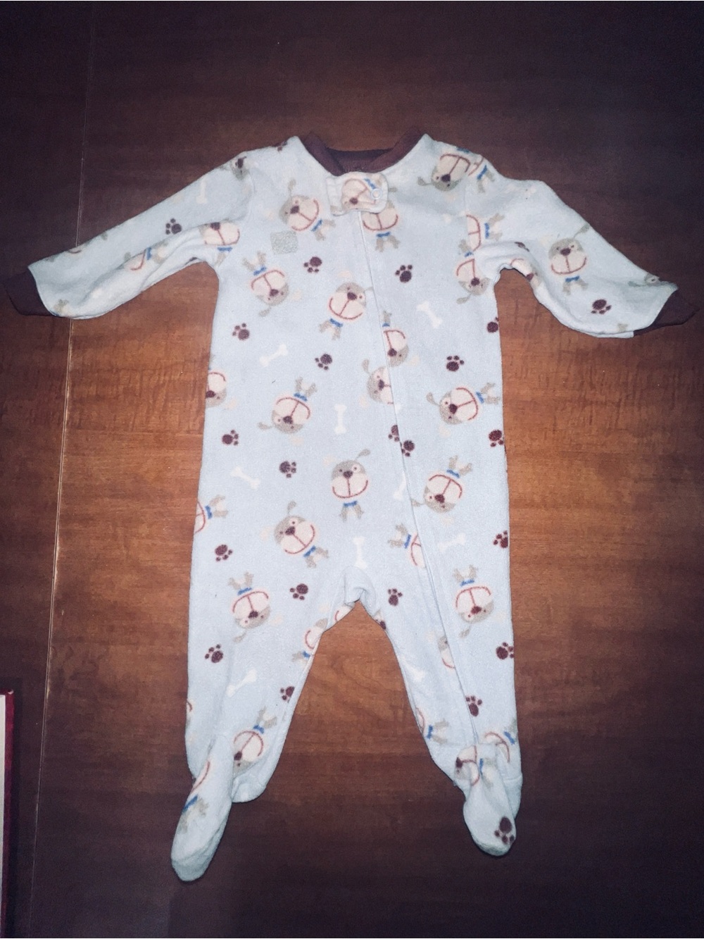 Kidgets Light Blue Puppy Footed One-Piece